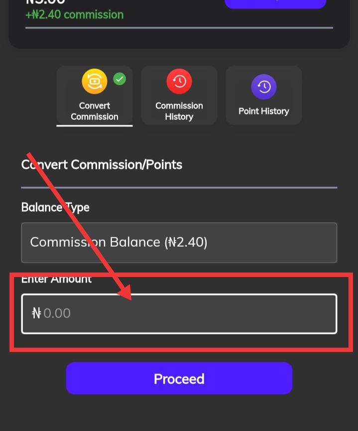 indicate amount